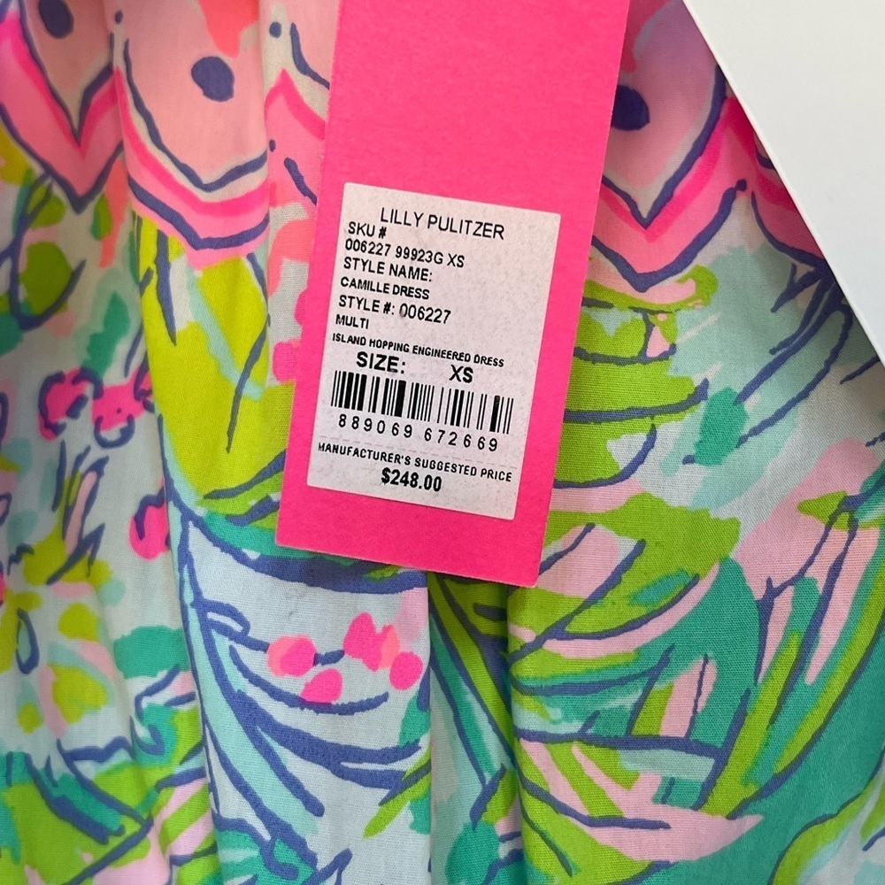 New Lilly Pulitzer Camille Off-The-Shoulder Floral Dress size XS - Picture 8 of 11